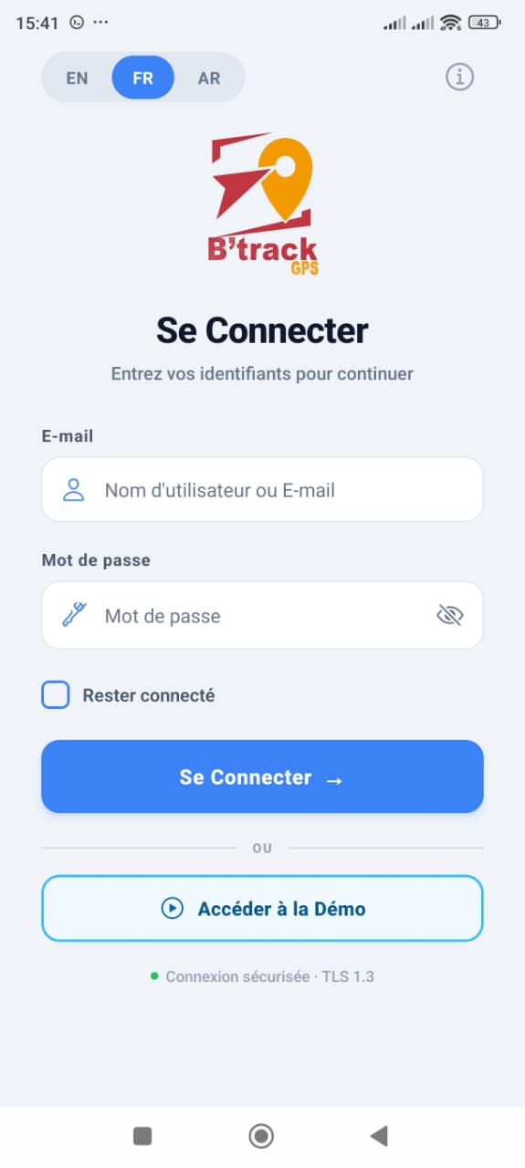 Connexion à l'application